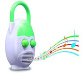 Radios de ducha - Radio de ducha colgante impermeable con volumen ajustable. Mini altavoz portátil AM FM a pilas, impermeable, con botón para baño, playa, piscina, bicicleta y exteriores (verde).