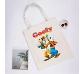 Disney A Goofy Movie Cartoon Large Capacity Canvas Shoulder Bag Women's Casual Tote Kids Student Handbag Shopping