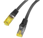 LATIGUILLO LANBERG CAT.6A S/FTP LSZH CU 0.5M FLUKE PASSED NEGRO