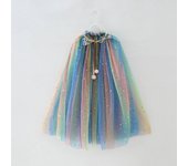 Summer Girl Princess Party Accessories Cloak Snow Queen Elsa Anna Costume Cape Rapunzel Aurora Sequins Tulle Halloween Mantle