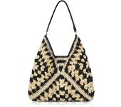 Straw Beach Bags for Women - Summer Woven Tote Bag Shoulder Handbags, Large Beach Bag for Women for Holiday