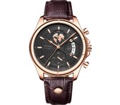 POEDAGAR Luxury Brand Man Watch Chronograph Date Waterproof Leather Watches For Men Casual Male Clock Sports Quartz Men's Watch