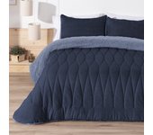 Manterol Outlet - Edredón comforter de borreguito geométrico. Tejido térmico sherpa muy cálido, suave y mullido para un descanso reparador en invierno.