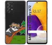 Tumundosmartphone Funda Gel Transparente para Samsung Galaxy A72 diseño Panda Dibujos