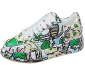 Women's Casual Sneakers New Painted Graffiti Lace Up Sports Shoes for Women Flat Pu Leather Ladies Running Shoes spring autumn