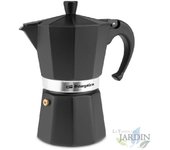SUINGA Cafetera Italiana Aluminio Negra 6 Tazas, cafetera espresso, café
