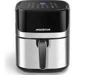 AIGOSTAR Freidora de Aire sin Aceite 6.5L, con Ventana de Visualización, 10 Funciones Preestablecidas, Precalentamiento Inteligente, Descongelación, La luz es Controlable.1600W.