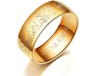 Anillo de fe y escritura para hombres, anillo de moda grabado en acero de titanio, joyería para hombres, 1 unidad