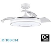 FABRILAMP Ventilador DC 72W Dani Blanco 3 Aspas 7200lm 6 Velocidades 3000k-4000k-6000k