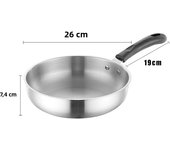 Stainless Steel NonStick Frying Pan Wok Uncoated Home Thickened Cook Pot Gas Stove Induction Universal Saucepan Kitchen Cookware