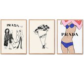 Set de 3 cuadros calidad premium con marco de madera - 30x40 cm o 50x70 cm - POSTER LAB