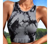 Women's Tie Dye Sleeveless Workout Casual Cropped Tank Top Shirts