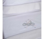 10XDIEZ Juego de sábanas cuna oso luna 386 bco/ - Tejidos suaves y resistentes que garantizan confort y protección para el bebé