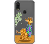 Tumundosmartphone Funda Gel Transparente para Xiaomi Redmi 7 diseño Jirafa Dibujos