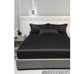 Four Seasons Men and Women Simple Fashion Black Satin Solid Color Ice Silk Bedspread Home Bedroom Hotel