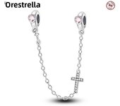 New 925 Sterling Silver Stars & Moon Sunflower Safety Chains Spacer Beads Charms Fit 925 Original Bracelets DIY Jewelry