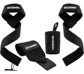 Bosmik Straps Gym - Muñequeras Gym - Set Correas Levantamiento de Pesas Muñequeras Crossfit - Powerlifting Straps - Regalo Gym - Hombres y Mujeres