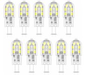 10X G4 Bomba LED 2W Bomba Luz LED 12 SMD 2835LEDs Blanco Frío 6000K Lámpara de Bombilla 200LM Equivalente a 20W Lámpara Halógena AC/DC12V