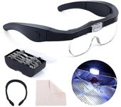 Hands-free Led Rechargeable Headband Magnifier - 1.5x, 2.5x, 3.5x, 5x