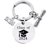 Stainless Steel Keychain European and American 2025 2024 Graduation Season Gift Engraved Metal  Key Ring