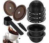 cápsulas reutilizables Vertuo para máquina Nespresso, cápsula de café con 2 tapas de silicona, 1 cuchara y 1 cepillo