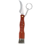 Navaja setas acero inoxidable con llavero + funda hoja 6 cm