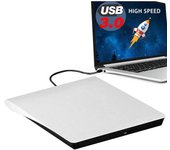 Unidad de DVD externa, Unidad de CD/DVD-RW portátil USB 3,0/reproductor de DVD para computadoras portátiles