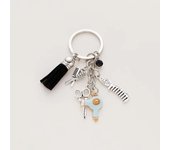 Mini Hairdressing Scissors Hair Dryer Comb Keychain Hairdressing Tools Pendant Keychain Mini Hairdressing Car Bag Key Ring