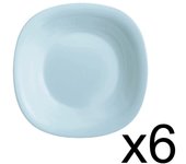 Platos Carine Luminarc – Juego de 6 – Hondos, Llanos y Postre – Vidrio Opal en Varios Colores