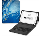 Funda con Teclado Subblim Keytab Pro Bluetooth para Tablets de 9'-11'/ Marmol Azul