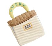 Bonita bolsa de maquillaje con forma de casita para mascotas, organizador de maquillaje portátil de viaje con bolsillos laterales y cremalleras dobles, neceser con bordado de la suerte para mujeres y niñas.