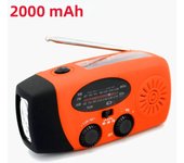 Solar Hand Crank Powered Camping Light With AM/FM Radio Outdoor 10000mAh USB Charging Multifunctional Hand Dynamo LED Flashlight