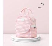 Mother Baby Outing Mommy Bag Fashionable Plaid Tarp Bag Aluminum Foil Ice Bag Breast Milk Storage Mommy Handbag