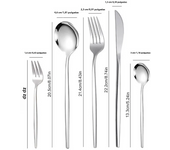 Juego De Cuchutlería De Acero Inoxidable 6pcs/30pcs Incluye Navaja Para Steaks Cuchillo Fork Y Cuchara Para Café Y Postres
