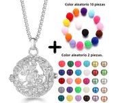 Mexico Chime Caller Angel Wings Titanium Steel Chain Aromatherapy Pendant Music Ball Necklace Essential Oil Diffuser Accessories