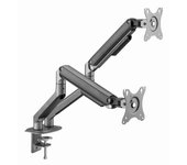 Gembird MA-DA2-05 Brazo para monitor doble ajustable para montaje en escritorio, 17”-35”, hasta 10 kg, gris espacial