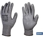 Guante anticorte impregnado pu gris t-10 venta unitaria