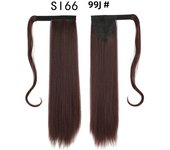 Synthetic Long Straight Wrap Around Clip In Ponytail Hair Extension For Women 22inch Heat Reistan Pony Tail Fake Hair budabuda