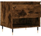 vidaXL Mesa de centro madera de ingeniería 50x46x50 cm Blanco, Negro, Blanco brillante Mesita de Salón o Comedor o Auxiliar Mesa de Café Meuble Salón