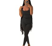 Casual Workout Short Sets 2 Piece Outfits for Women Ribbed Crop Tank Top High Waist Leggings activewear
