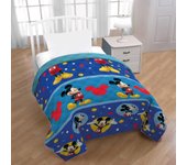 Mickey Mouse - Colcha Bouti Mickey Mouse Verano Disney 170 x 250 Cm (Cama 90 - 105 Cm) Azul Amarillo Rojo
