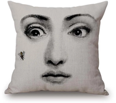Cartoon Girl Pillow Covers Decor Black White Cushion Cover for Sofa Car Seat Home Coffee Bar Hotel Office Pillowcase