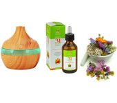 Mediawavestore Difusor de Aromaterapia Setablu 300 Ml con Aceite de 31 Extractos de Hierbas y Humidificador Ultrasónico
