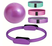 5-Piece Yoga Ring Fitness Equipment Pilates Ring, Solid Color PP Material, for Yoga Fitness Shaping