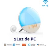 Tuya Smart WiFi Wake Up Light Sunrise Simulation Alamm Clock with 7 Colors and 7 Natural Sounds Smart Life APP Alexa Google Home