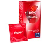 Durex - Preservativos Contacto Total para Mayor Sensación Packs 12-24-48 condones para un sexo seguro