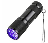 Linterna Ultravioleta 9 LED, 395nm Linterna UV con Luz Negra, Flashlight para Detectar Manchas de Orina y de Mascota, Billetes,