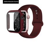 Glass+Case+Strap for Apple Watch Band 45mm 44mm 41mm 40mm 38mm 42mm Screen Protectors for Apple IWatch Series 9 8 7 6 SE 5 3 4