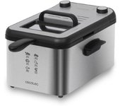 Cecotec 3071 CleanFry Infinity 3000 Freidora eléctrica de Acero Inoxidable 3 litros de Capacidad de Aceite Filtro OilCleaner 2400 W Temporizador de 30 Minutos.