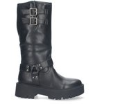 PuntoSalao Botas estilo motero biker para mujer color negro YY-80